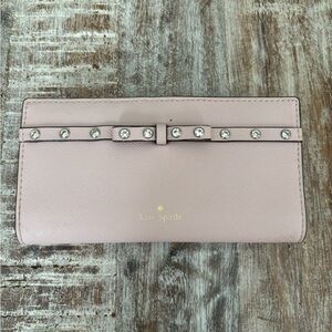 Kate Spade Laurel Way Pink Wallet with Stud Accents